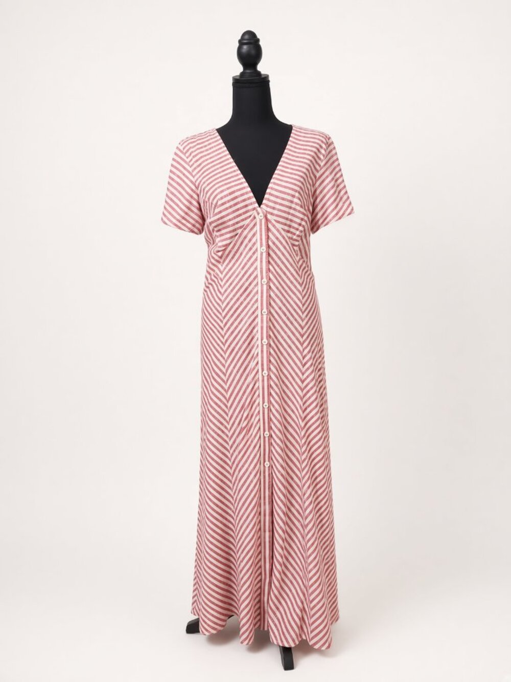 NWT Max Studio Red Stripe Button Front Maxi Dress Size 6